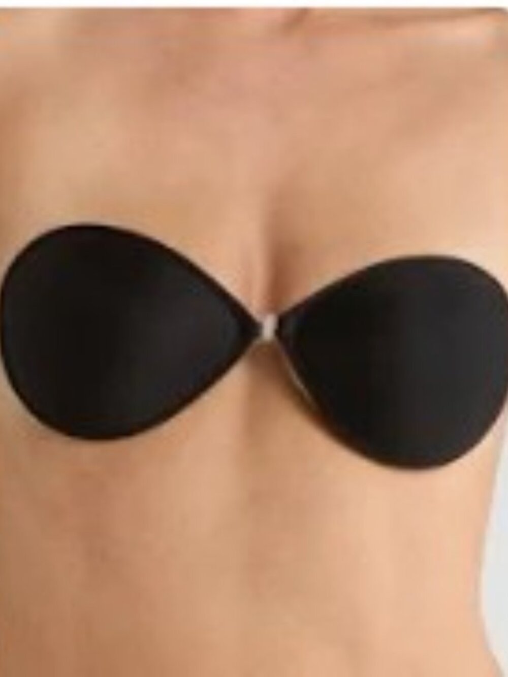 NuBra Strapless Silicone Bra in Black Front Closure C Cup Backless